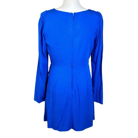 Copper Key Faux Wrap Dress Size Medium Blue Career Textured Classic Rayon  Mini - Picture 9 of 16
